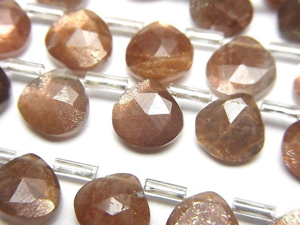 [Video] Sunstone AA++ Chestnut Faceted Briolette 1strand beads (aprx.7inch/18cm)