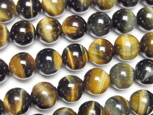 [Video]Mix Tiger's Eye AAA Round 8mm half or 1strand beads (aprx.15inch/38cm)