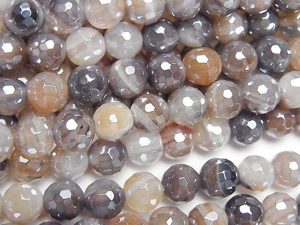 [Video]Botswana Agate 128Faceted Round 6mm coating 1strand beads (aprx.15inch/36cm)