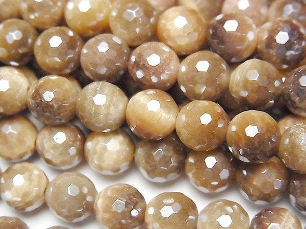 [Video] Flash, Golden Tiger's Eye 128Faceted Round 8mm 1strand beads (aprx.14inch/35cm)