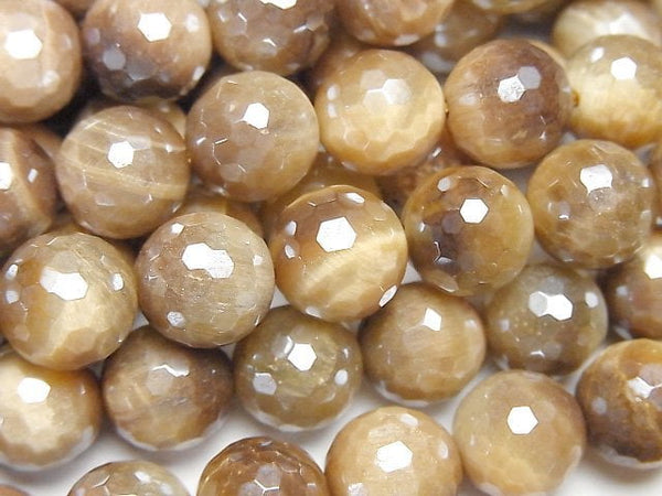 [Video] Flash, Golden Tiger's Eye 128Faceted Round 10mm 1strand beads (aprx.14inch/35cm)