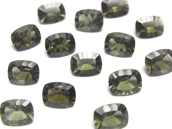 [Video]High Quality Moldavite AAA Loose stone Rectangle Concave Cut 9x7mm 1pc