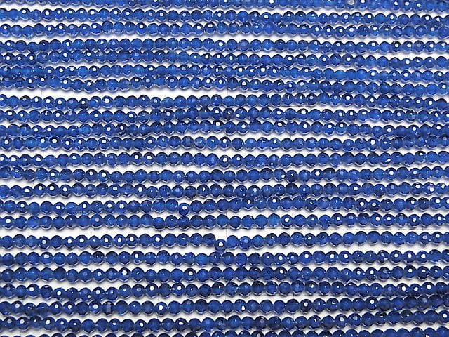 [Video] High Quality! Synthetic Sapphire AAA Faceted Round 2mm 1strand beads (aprx.15inch/36cm)