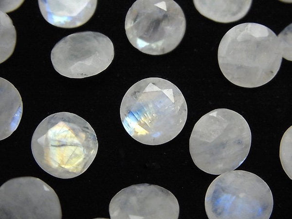[Video]Rainbow Moonstone AA++ Loose stone Round Faceted 10x10mm 3pcs