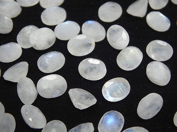 [Video] Rainbow Moonstone AA++ Loose stone Oval Faceted 8x6mm 5pcs