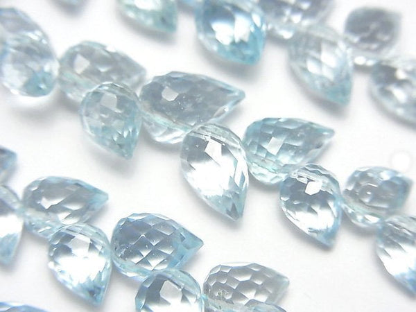[Video]High Quality Sky Blue Topaz AAA Flower Bud Faceted Briolette 1strand beads (aprx.3inch/8cm)
