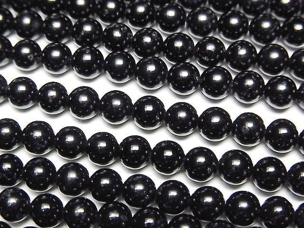 [Video]Black Tourmaline AA++ Round 4.5mm 1strand beads (aprx.15inch/37cm)
