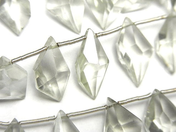 [Video]High Quality Green Amethyst AAA- Spindle Cut 1strand (Approx 9pcs )