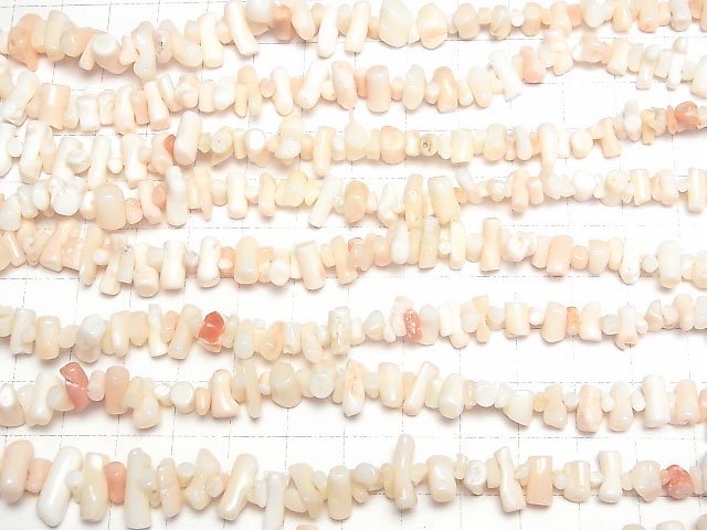 [Video] Natural color Pink-White Coral AAA Stick (Chips ) half or 1strand beads (aprx.23inch/58cm)