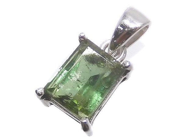 [Video][One of a kind] Green Tourmaline AAA- Faceted Pendant Silver925 NO.31