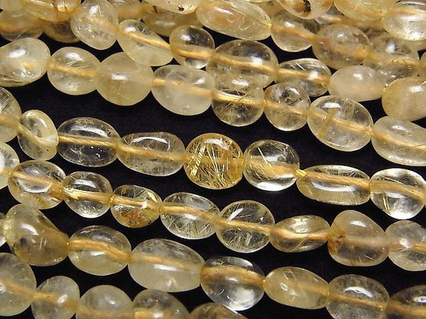 [Video]Rutilated Quartz AA Small Size Nugget 1strand beads (aprx.15inch/36cm)