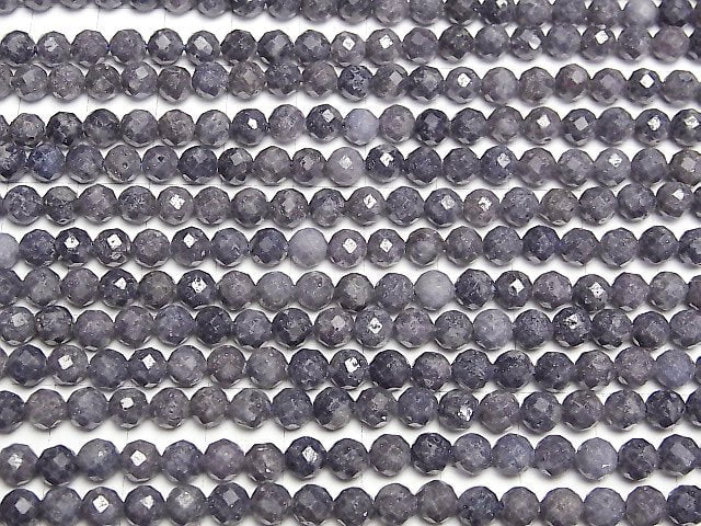 [Video]High Quality! Sapphire AA Faceted Round 5mm 1strand beads (aprx.15inch/36cm)