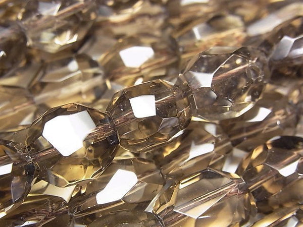 [Video]Smoky Quartz AAA- Faceted Nugget half or 1strand beads (aprx.15inch/37cm)
