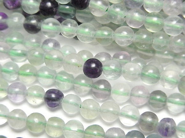 [Video] Multi-color Fluorite AA+ Round 4mm 1strand beads (aprx.15inch/36cm)