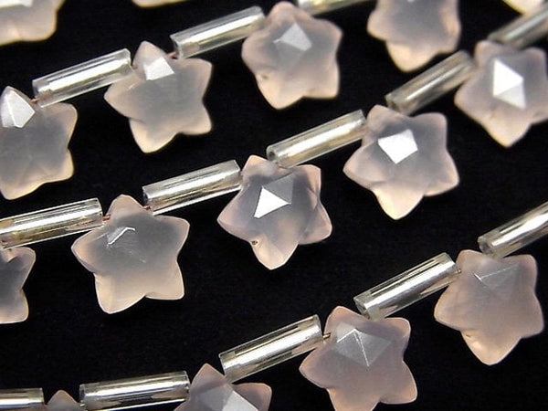 [Video]High Quality Pink Chalcedony AAA Faceted Star 8x8mm 1strand (8pcs )