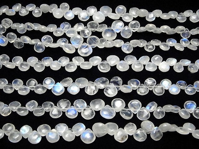 [Video]High Quality Rainbow Moonstone AA++ Chestnut (Smooth) half or 1strand beads (aprx.7inch/18cm)