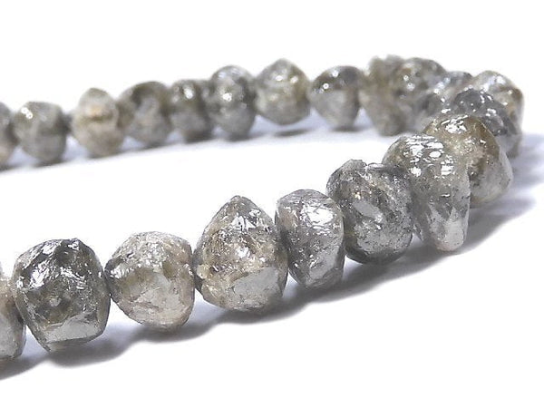 [Video] [One of a kind] [1mm hole] Gray Diamond Rough Nugget Bracelet NO.4