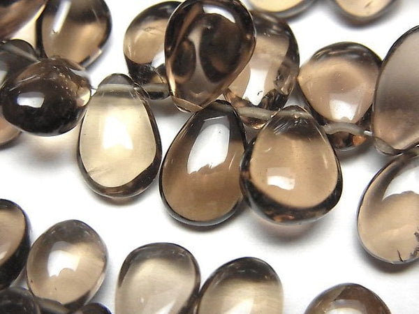 [Video]High Quality Smoky Quartz AAA- Pear shape (Smooth) half or 1strand beads (aprx.7inch/18cm)