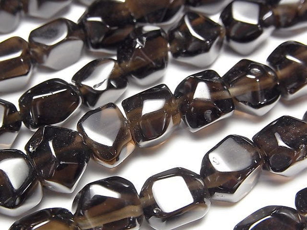 [Video]Smoky Quartz AA++ Faceted Nugget [Dark color] 1strand beads (aprx.15inch/37cm)