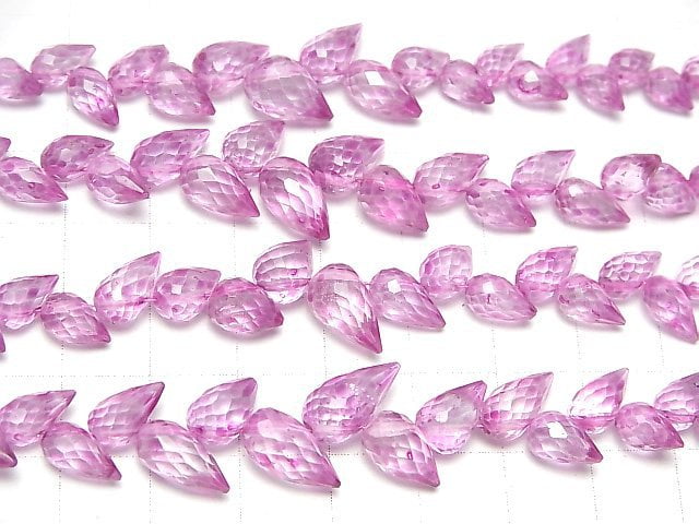 [Video]High Quality Pink Topaz AA++ Flower Bud Faceted Briolette 1strand beads (aprx.6inch/16cm)