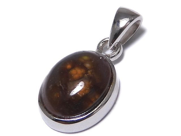 [Video][One of a kind] Mexico Fire Agate AAA- Pendant Silver925 NO.6