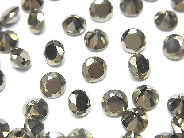 [Video]Pyrite Loose stone Round Faceted 6x6mm 3pcs