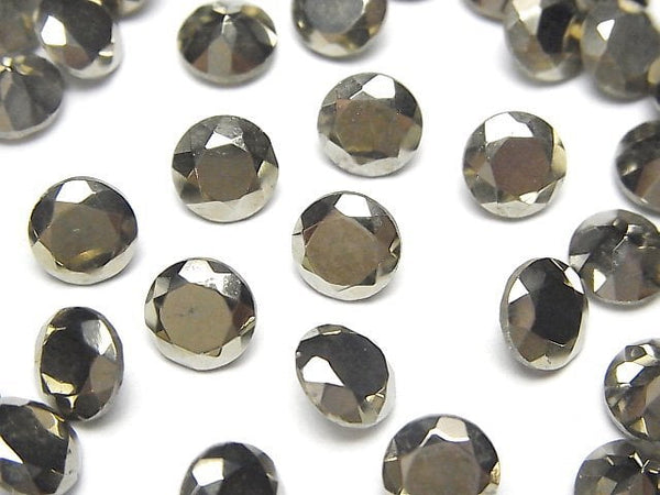 [Video]Pyrite Loose stone Round Faceted 8x8mm 2pcs
