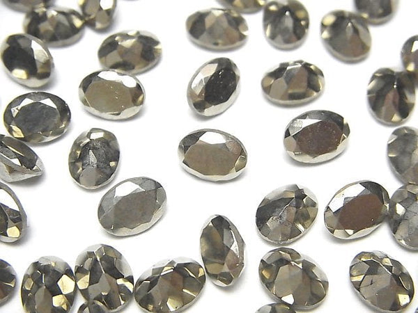 [Video]Pyrite Loose stone Oval Faceted 8x6mm 3pcs