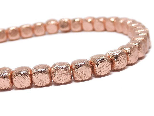 [Video][One of a kind] Meteorite (Muonionalusta) Cube 4x4x4mm Pink Gold Bracelet NO.1