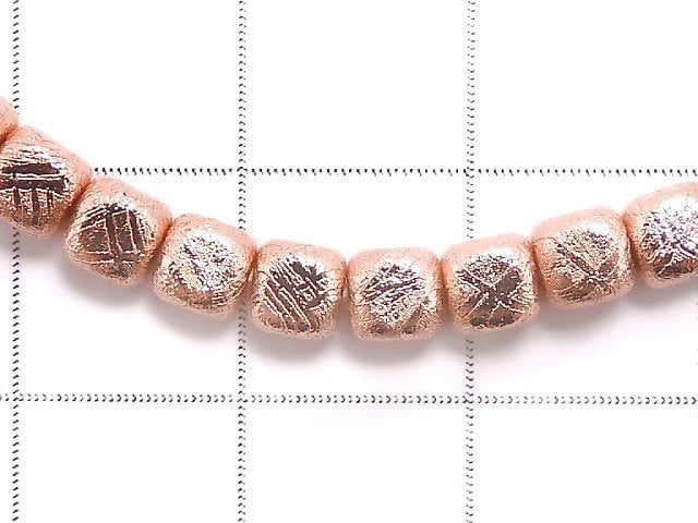 [Video][One of a kind] Meteorite (Muonionalusta) Cube 4x4x4mm Pink Gold Bracelet NO.1