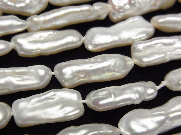 [Video]Fresh Water Pearl,Keshi Pearl Stick 16-23mm White 1strand beads (aprx.15inch/36cm)