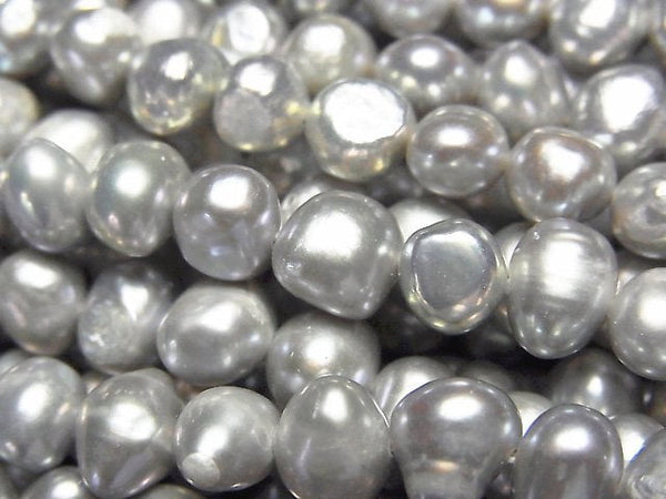 [Video]Fresh Water Pearl AA Potato 6-7mm Silver 1strand beads (aprx.13inch/33cm)