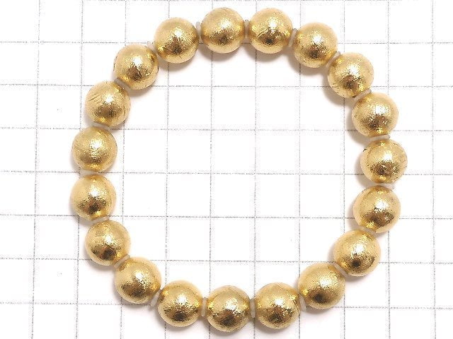 [Video][One of a kind] Meteorite (Muonionalusta) Round 10mm Yellow Gold Bracelet NO.1
