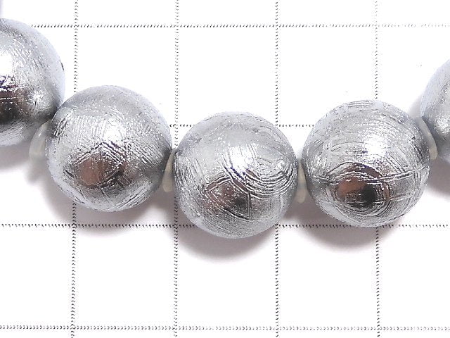 [Video][One of a kind] Meteorite (Muonionalusta) Round 12mm Bracelet NO.1