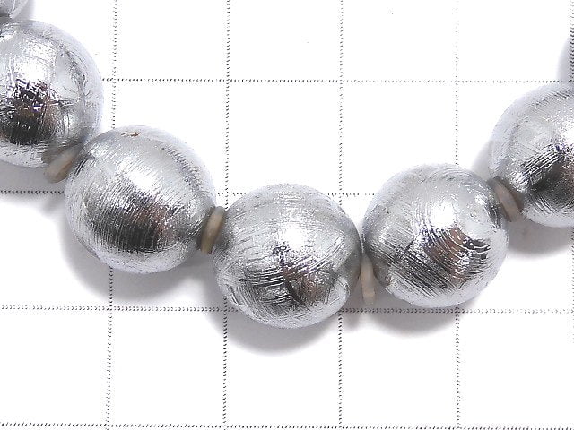 [Video][One of a kind] Meteorite (Muonionalusta) Round 12mm Bracelet NO.2