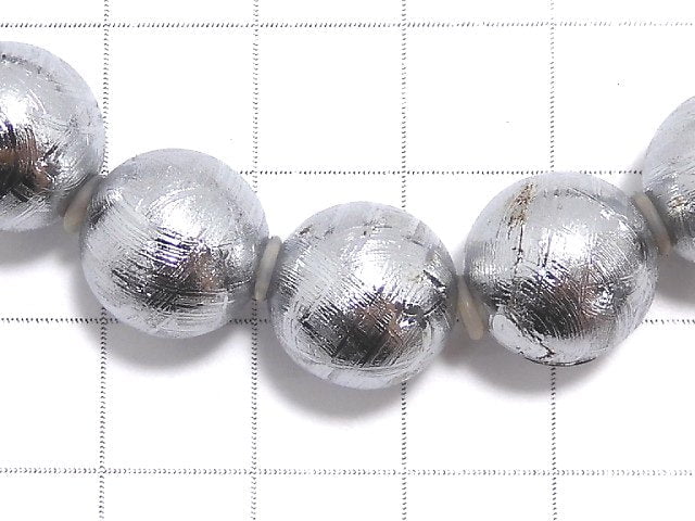 [Video][One of a kind] Meteorite (Muonionalusta) Round 12mm Bracelet NO.6