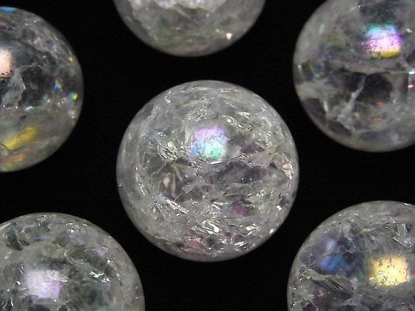 [Video] Cracked Aqua Crystal Sphere, Round 28mm 1pc