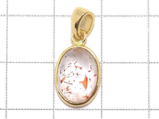 [Video][One of a kind] High Quality Lepidocrocite in Quartz AAA- Pendant 18KGP NO.11