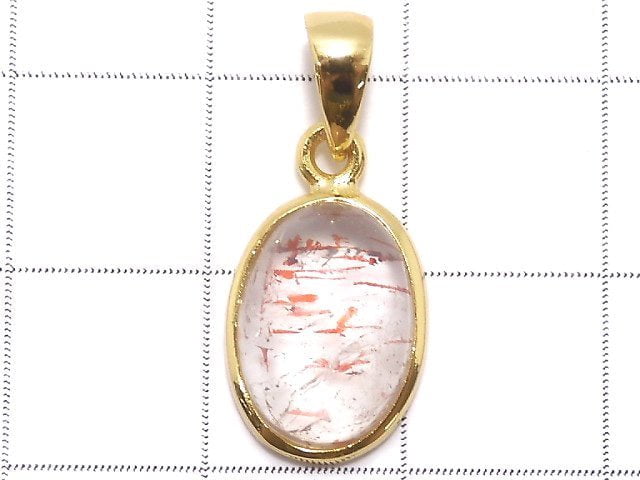 [Video][One of a kind] High Quality Lepidocrocite in Quartz AAA- Pendant 18KGP NO.14