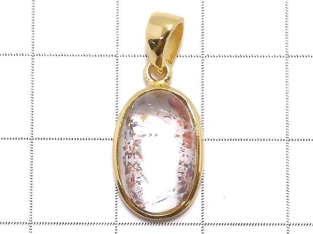 [Video][One of a kind] High Quality Lepidocrocite in Quartz AAA- Pendant 18KGP NO.15
