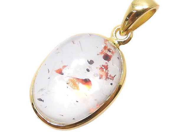 [Video][One of a kind] High Quality Lepidocrocite in Quartz AAA- Pendant 18KGP NO.18