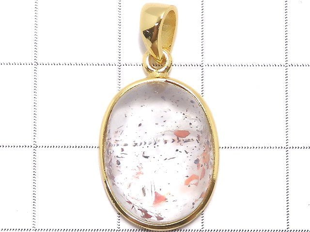 [Video][One of a kind] High Quality Lepidocrocite in Quartz AAA- Pendant 18KGP NO.20