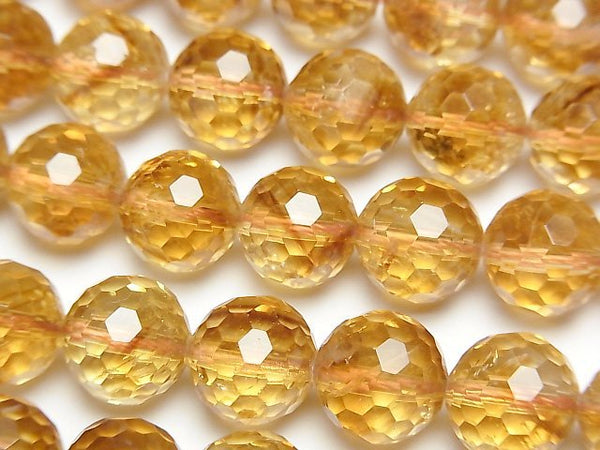 [Video] High Quality! Phantom Citrine AAA- 128Faceted Round 10mm half or 1strand beads (aprx.15inch/36cm)