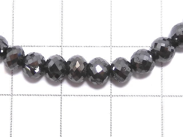 [Video] [One of a kind] [1mm hole] Black Diamond Faceted Button Roundel Bracelet NO.32
