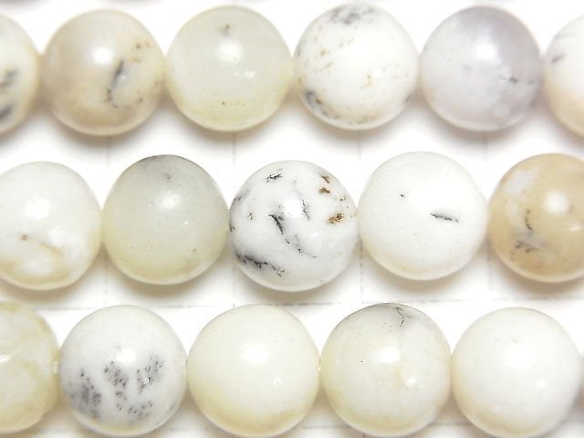 [Video] Brazil White Opal Round 10mm half or 1strand beads (aprx.15inch/36cm)
