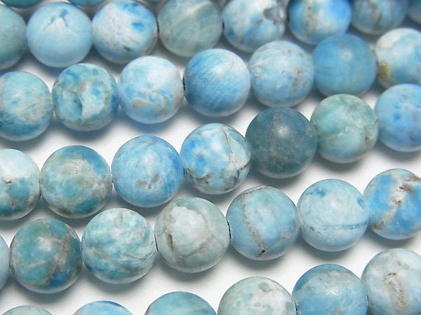 [Video] Madagascar Frost Blue Apatite AA+ Round 8mm 1strand beads (aprx.15inch/38cm)