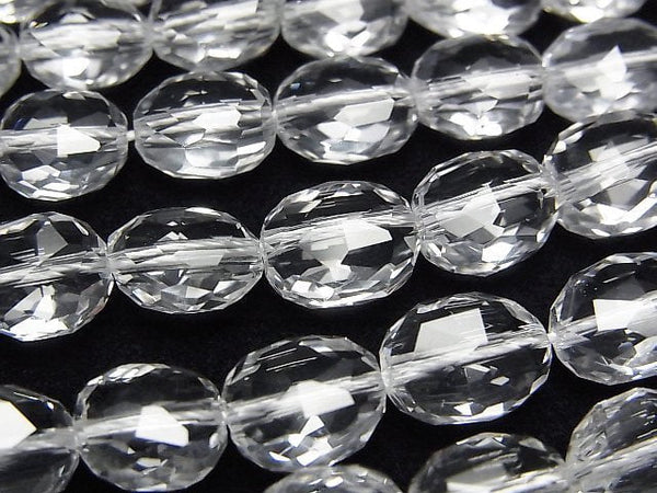 [Video]High Quality! Crystal AAA Flat Nugget -Faceted Oval half or 1strand beads (aprx.7inch/18cm)