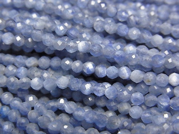 [Video]High Quality! Kyanite AAA- Faceted Round 2.5mm half or 1strand beads (aprx.12inch/30cm)