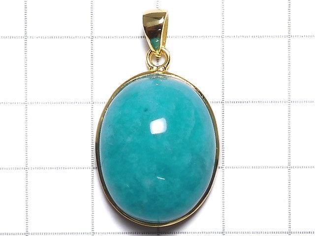 [Video][One of a kind] Amazonite Silica AA++ Pendant 18KGP NO.22