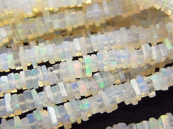 [Video]High Quality Ethiopian Opal AAA- Square Roundel (disc) half or 1strand beads (aprx.15inch/38cm)